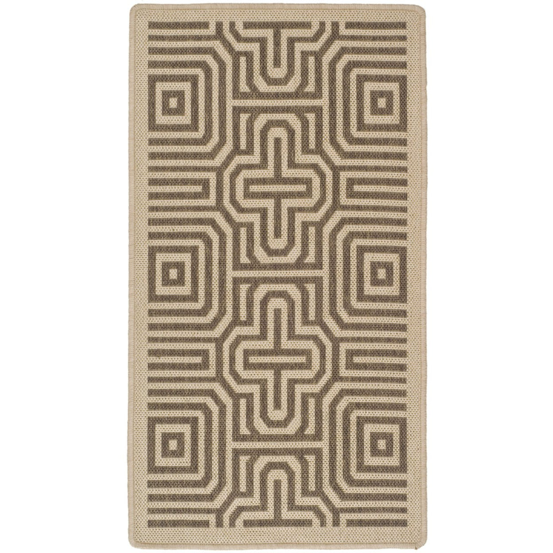 SAFAVIEH Outdoor CY2962-3001 Courtyard Natural / Brown Rug Image 1