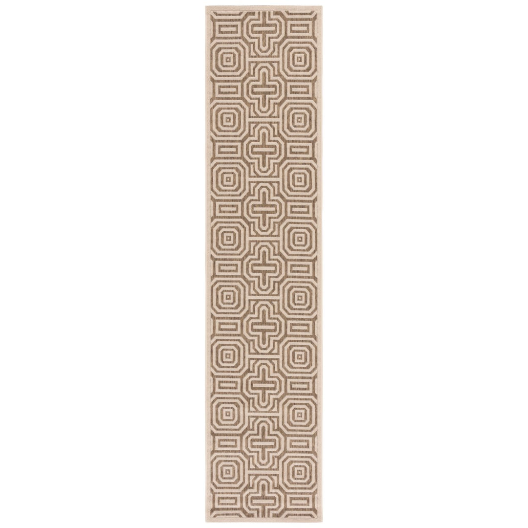 SAFAVIEH Outdoor CY2962-3001 Courtyard Natural / Brown Rug Image 1