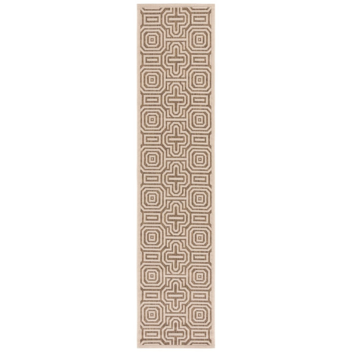 SAFAVIEH Outdoor CY2962-3001 Courtyard Natural / Brown Rug Image 1