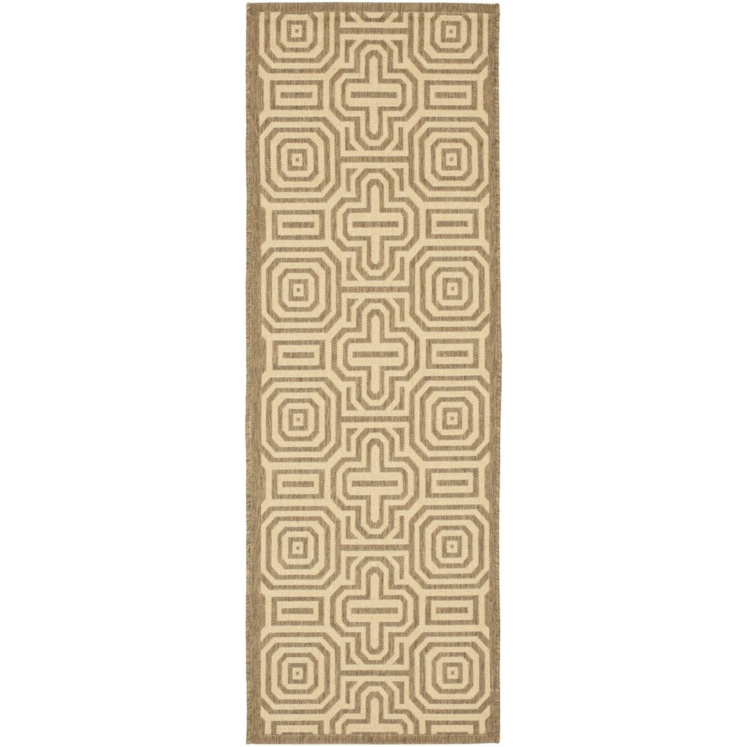 SAFAVIEH Outdoor CY2962-3001 Courtyard Natural / Brown Rug Image 4