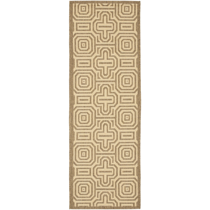 SAFAVIEH Outdoor CY2962-3001 Courtyard Natural / Brown Rug Image 4