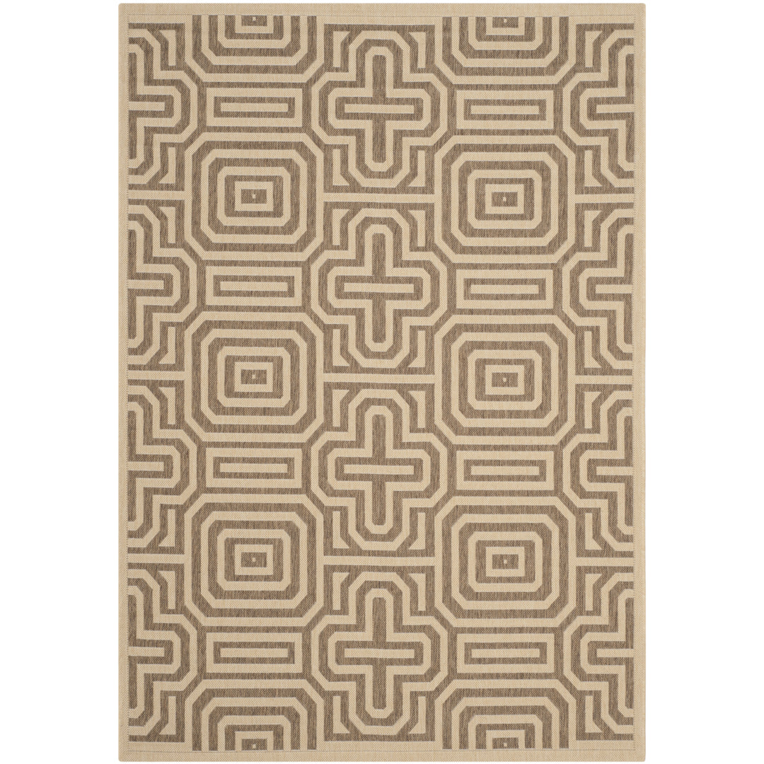 SAFAVIEH Outdoor CY2962-3001 Courtyard Natural / Brown Rug Image 6