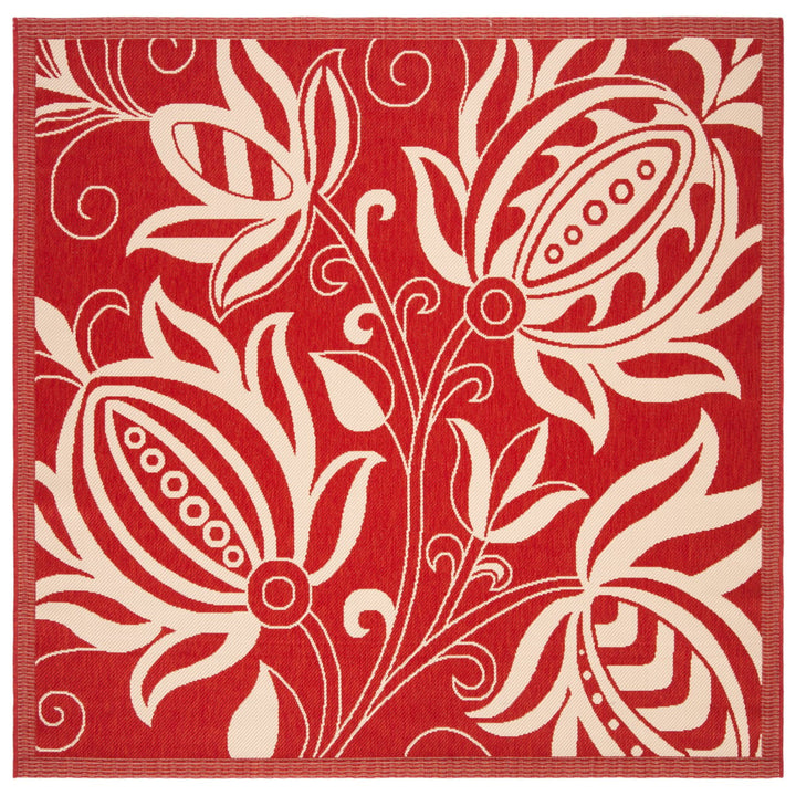 SAFAVIEH Outdoor CY2961-3707 Courtyard Red / Natural Rug Image 9