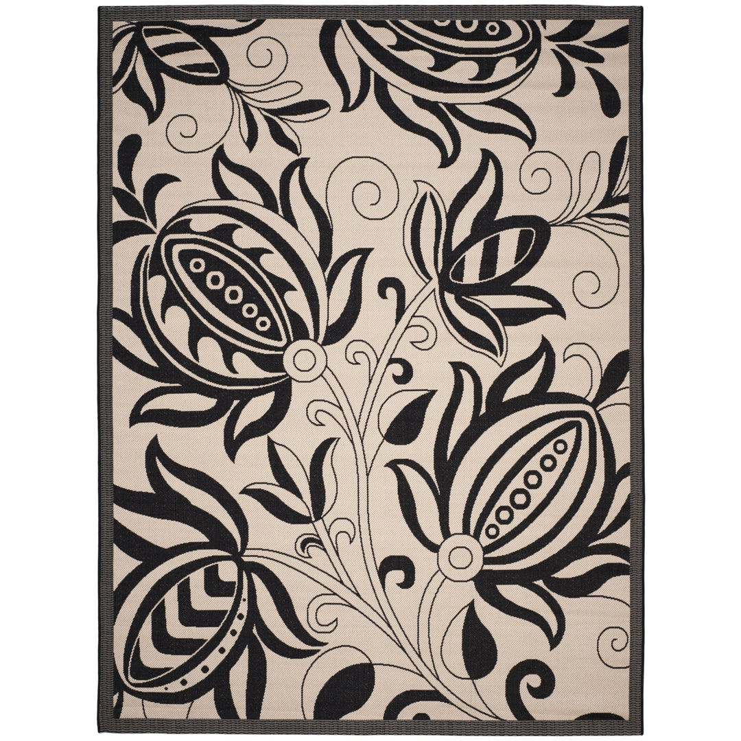 SAFAVIEH Indoor Outdoor CY2961-3901 Courtyard Sand / Black Rug Image 10