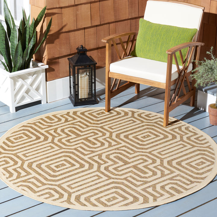 SAFAVIEH Outdoor CY2962-3001 Courtyard Natural / Brown Rug Image 12