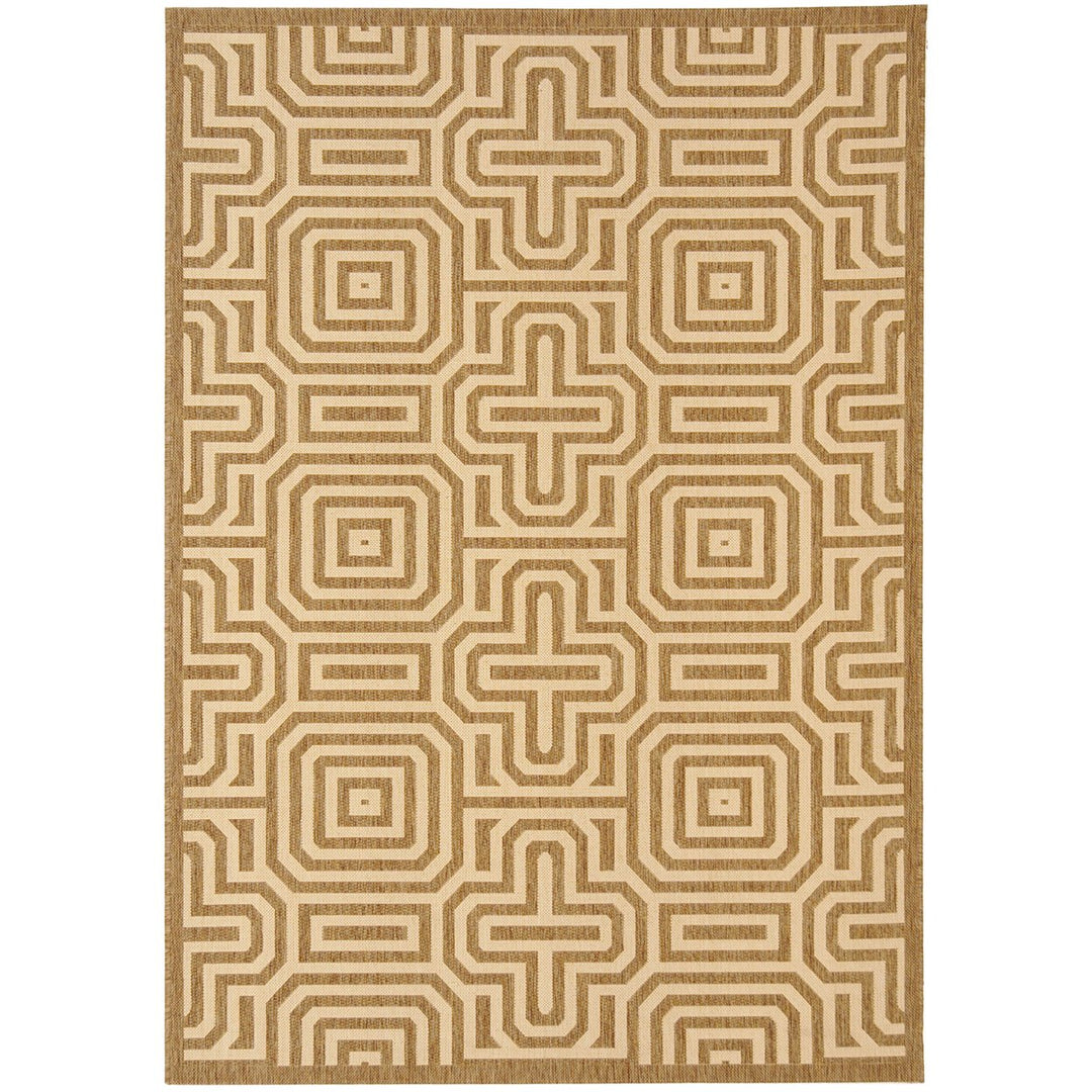 SAFAVIEH Outdoor CY2962-3009 Courtyard Brown / Natural Rug Image 1