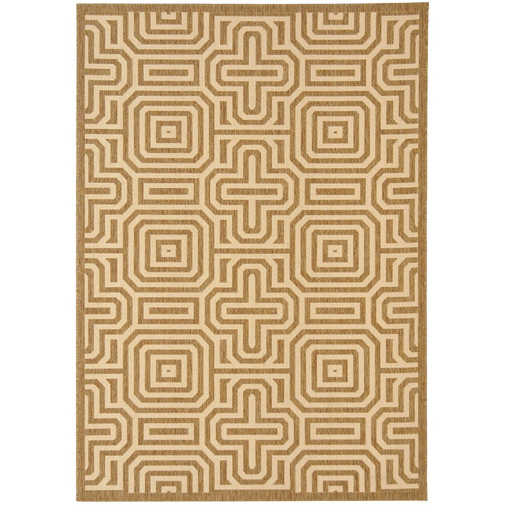 SAFAVIEH Outdoor CY2962-3009 Courtyard Brown / Natural Rug Image 1