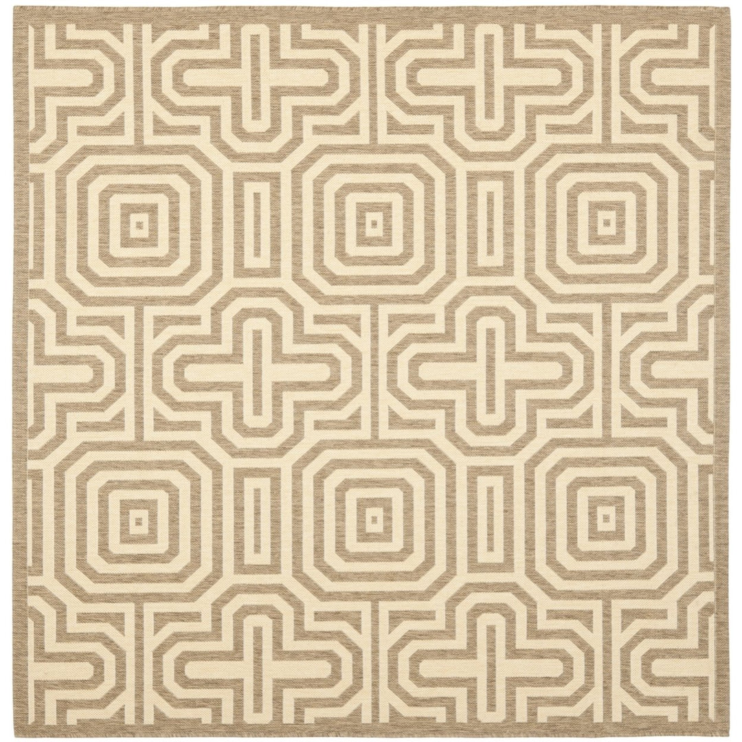 SAFAVIEH Outdoor CY2962-3009 Courtyard Brown / Natural Rug Image 1