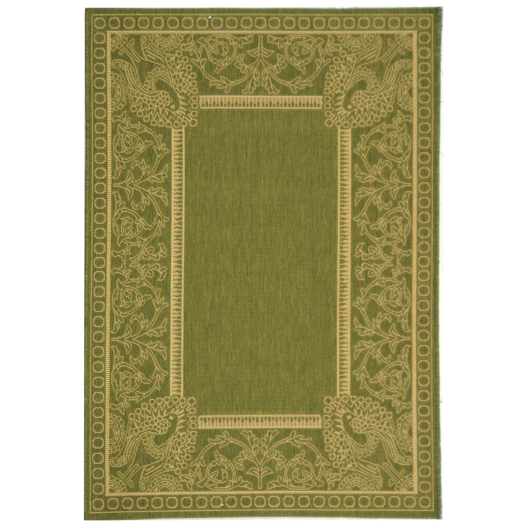 SAFAVIEH Outdoor CY2965-1E06 Courtyard Olive / Natural Rug Image 5