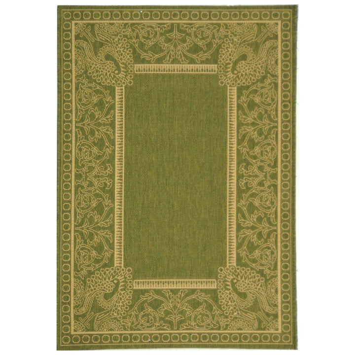 SAFAVIEH Outdoor CY2965-1E06 Courtyard Olive / Natural Rug Image 1