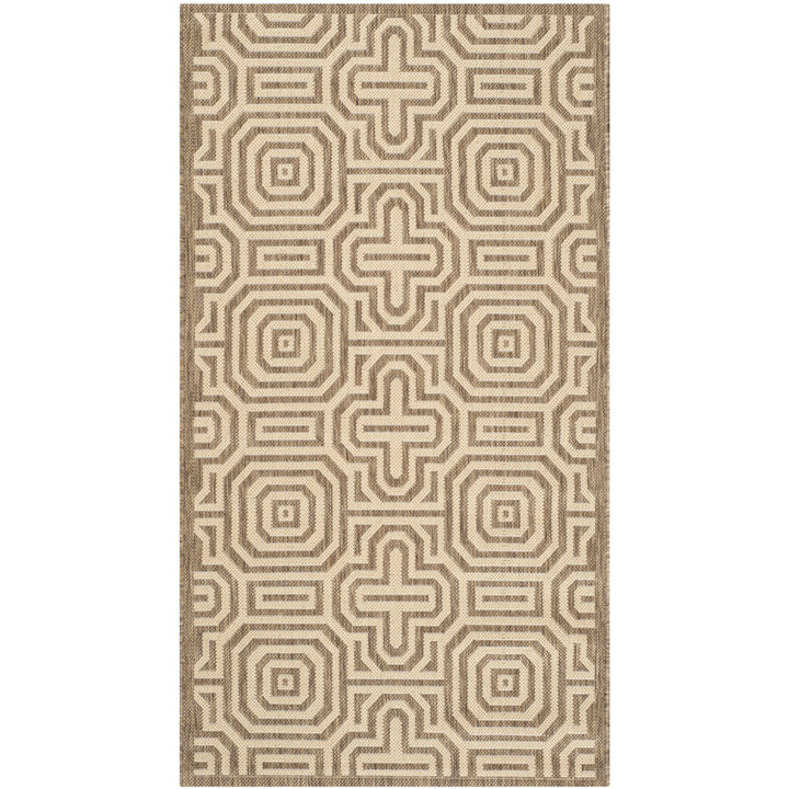 SAFAVIEH Outdoor CY2962-3009 Courtyard Brown / Natural Rug Image 1