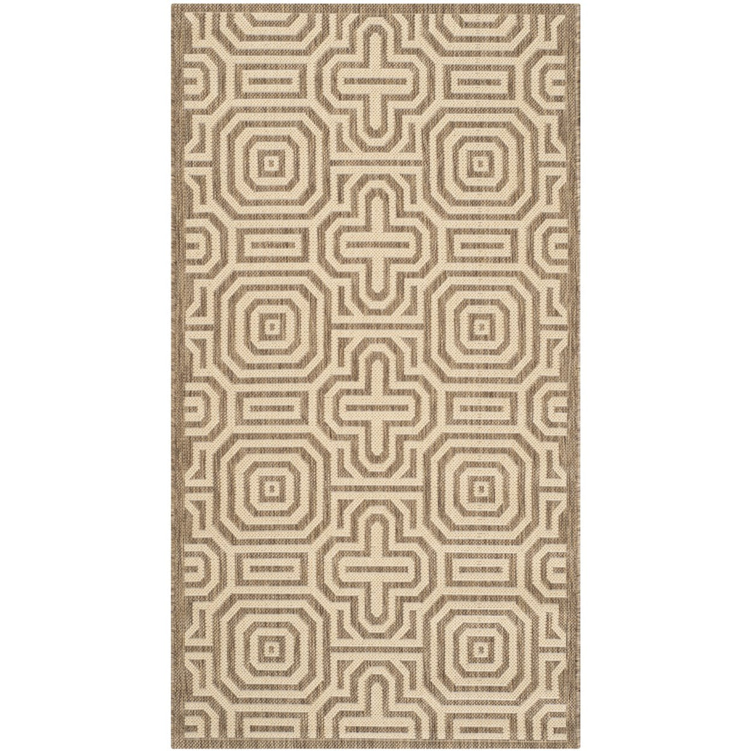 SAFAVIEH Outdoor CY2962-3009 Courtyard Brown / Natural Rug Image 8