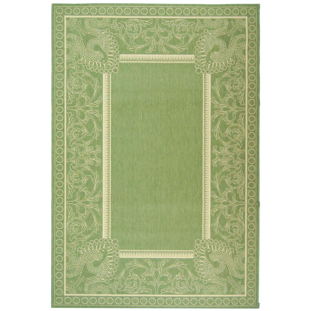 SAFAVIEH Outdoor CY2965-1E06 Courtyard Olive / Natural Rug Image 1