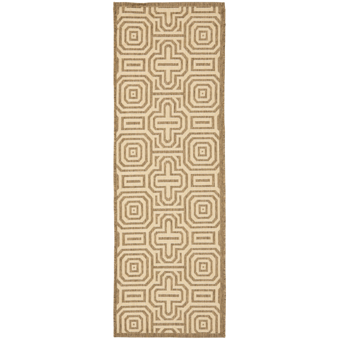 SAFAVIEH Outdoor CY2962-3009 Courtyard Brown / Natural Rug Image 9