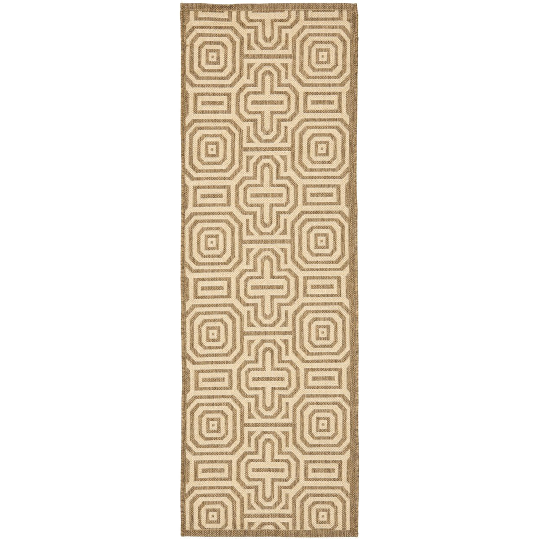 SAFAVIEH Outdoor CY2962-3009 Courtyard Brown / Natural Rug Image 1