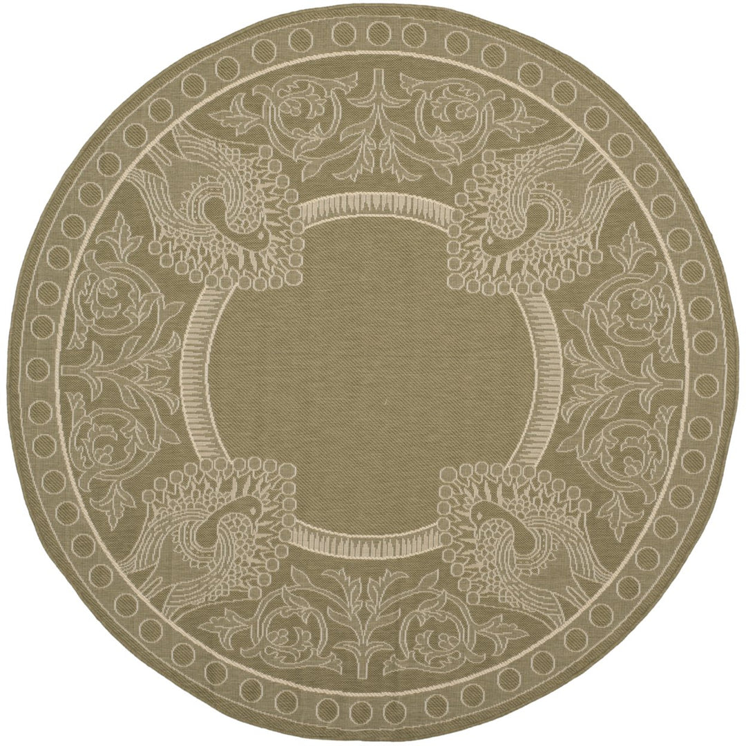SAFAVIEH Outdoor CY2965-1E06 Courtyard Olive / Natural Rug Image 8