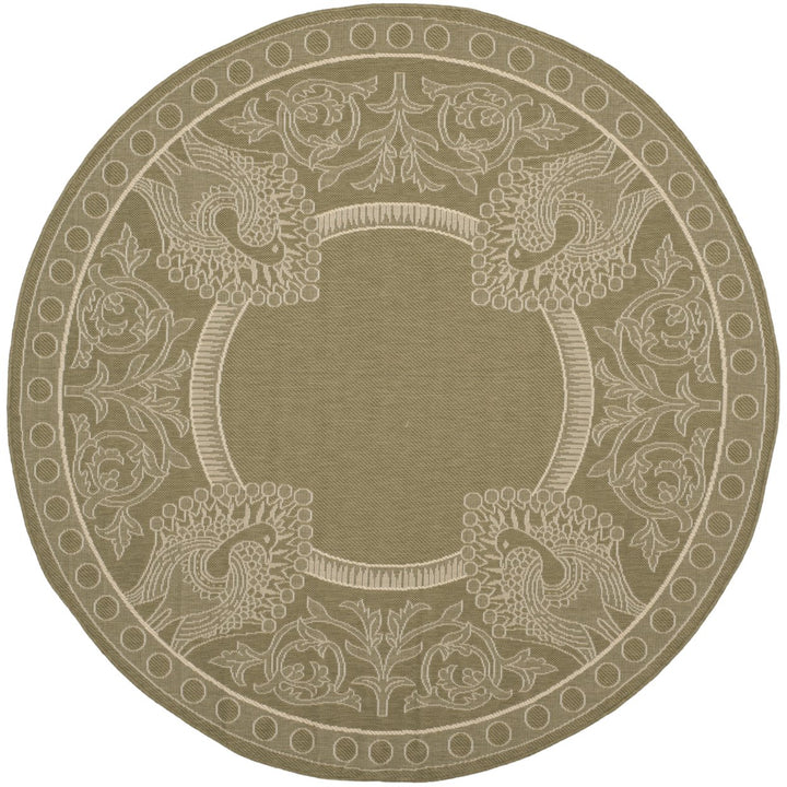 SAFAVIEH Outdoor CY2965-1E06 Courtyard Olive / Natural Rug Image 1