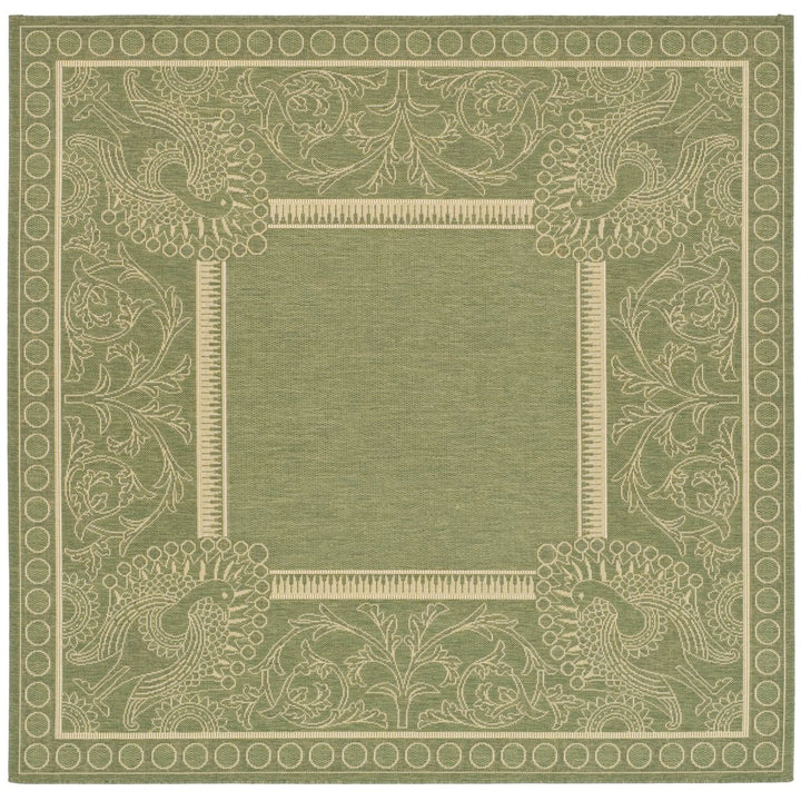 SAFAVIEH Outdoor CY2965-1E06 Courtyard Olive / Natural Rug Image 1