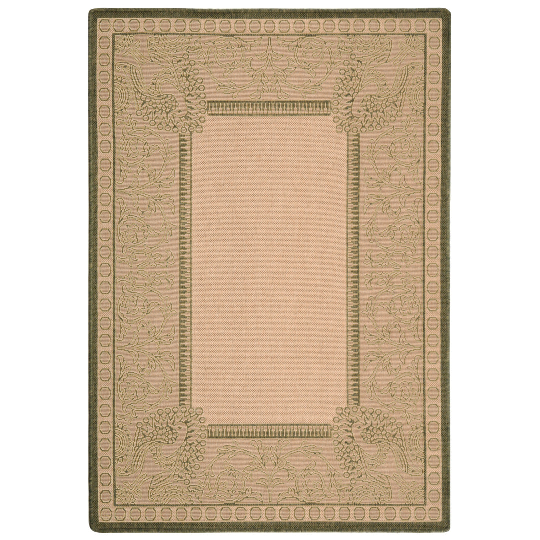 SAFAVIEH Outdoor CY2965-1E01 Courtyard Natural / Olive Rug Image 5