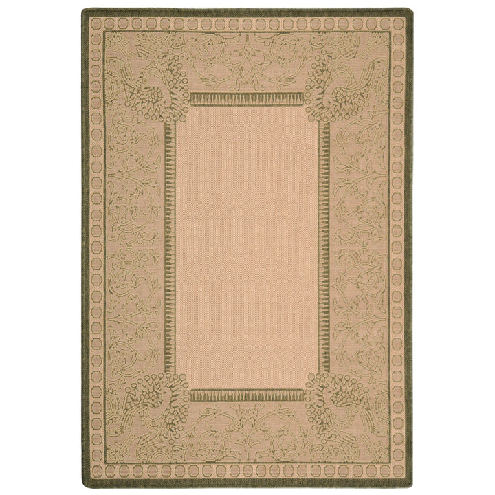 SAFAVIEH Outdoor CY2965-1E01 Courtyard Natural / Olive Rug Image 5