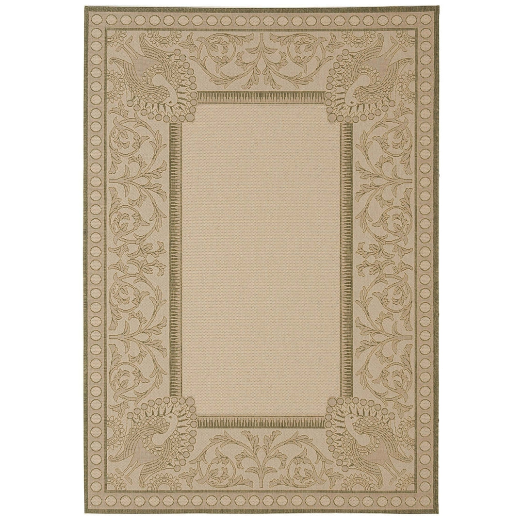 SAFAVIEH Outdoor CY2965-1E01 Courtyard Natural / Olive Rug Image 6