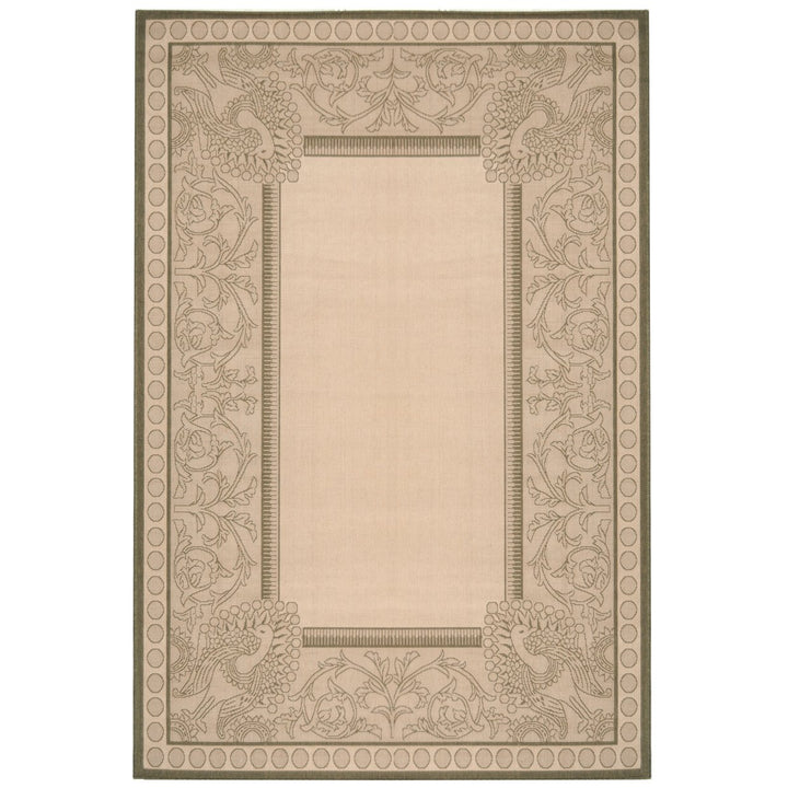 SAFAVIEH Outdoor CY2965-1E01 Courtyard Natural / Olive Rug Image 1