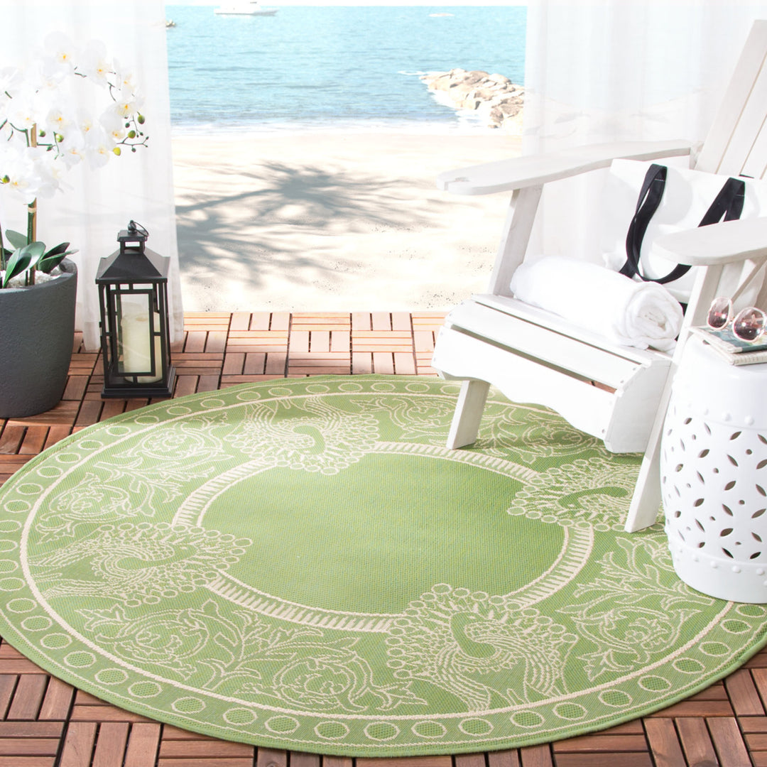 SAFAVIEH Outdoor CY2965-1E06 Courtyard Olive / Natural Rug Image 11