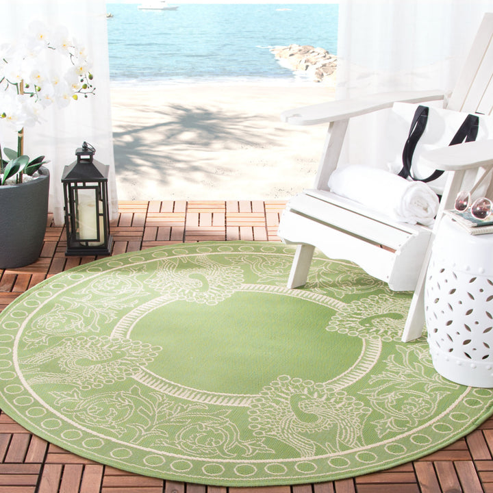 SAFAVIEH Outdoor CY2965-1E06 Courtyard Olive / Natural Rug Image 11