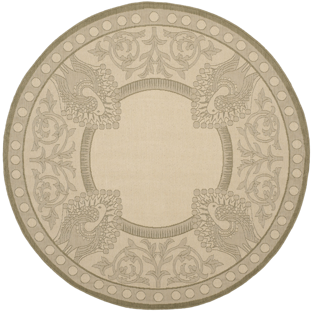 SAFAVIEH Outdoor CY2965-1E01 Courtyard Natural / Olive Rug Image 9