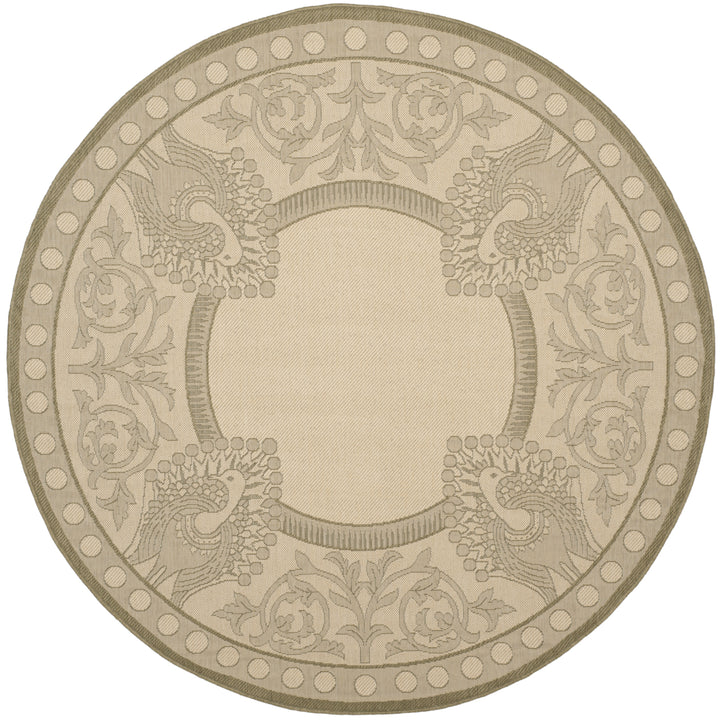 SAFAVIEH Outdoor CY2965-1E01 Courtyard Natural / Olive Rug Image 9