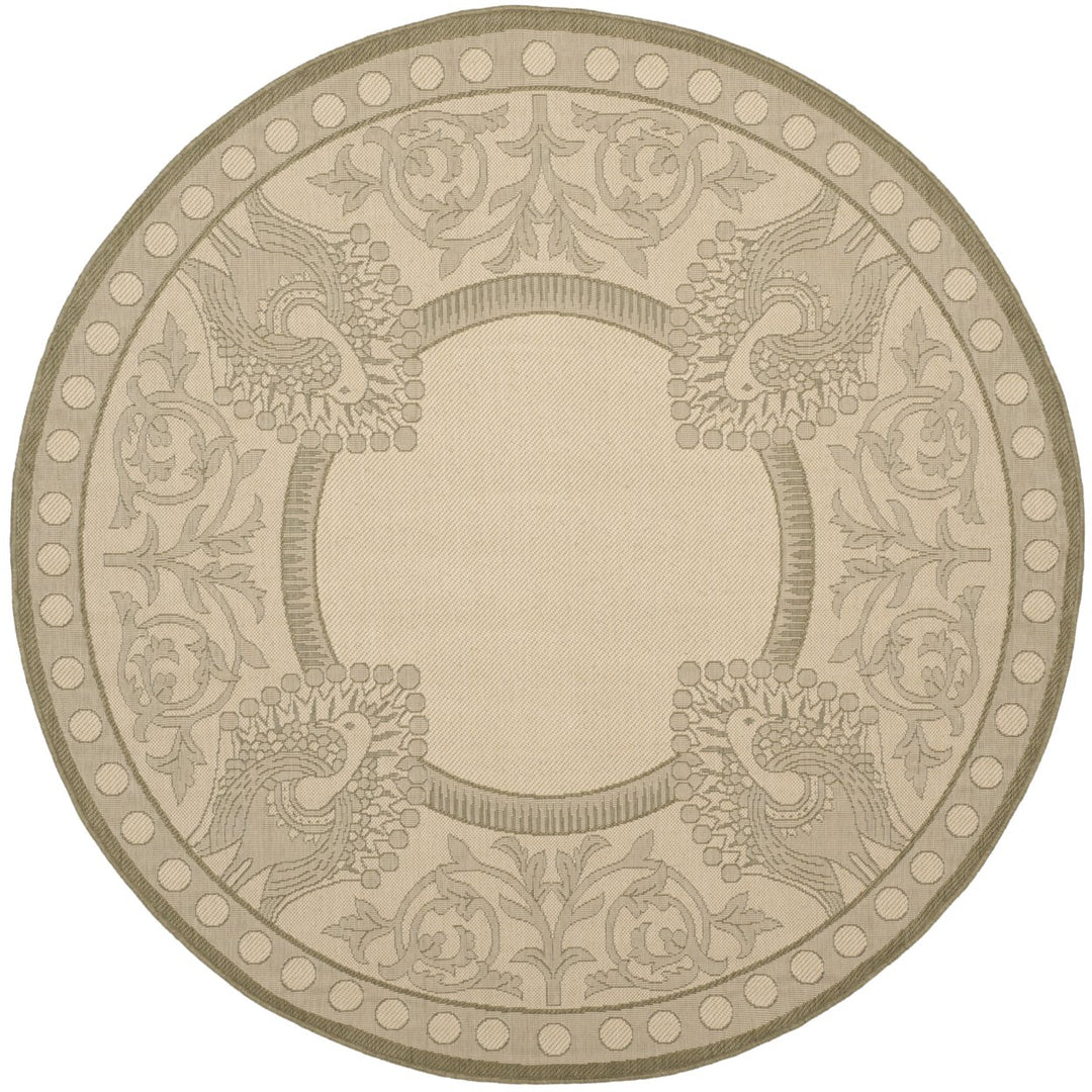 SAFAVIEH Outdoor CY2965-1E01 Courtyard Natural / Olive Rug Image 1