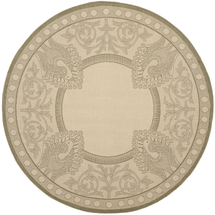 SAFAVIEH Outdoor CY2965-1E01 Courtyard Natural / Olive Rug Image 1