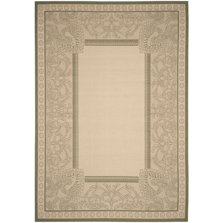 SAFAVIEH Outdoor CY2965-1E01 Courtyard Natural / Olive Rug Image 10