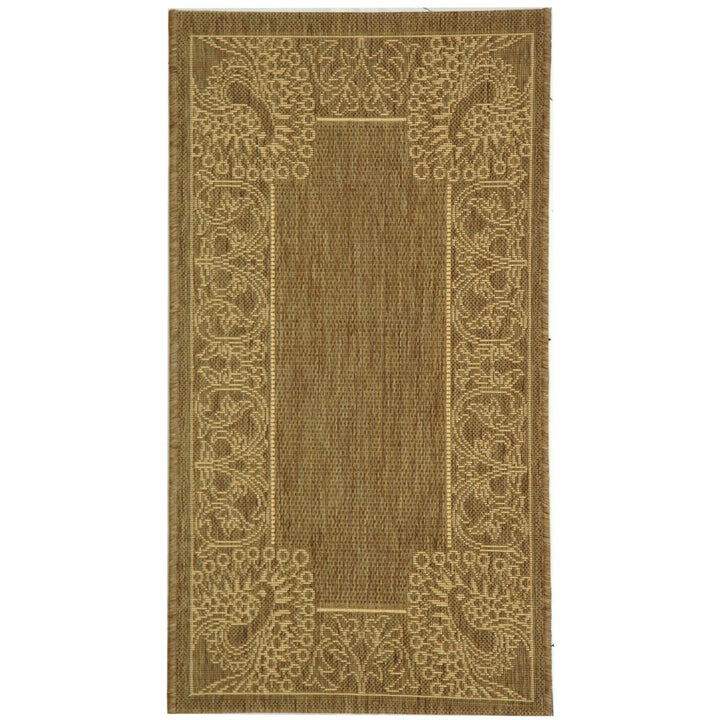 SAFAVIEH Outdoor CY2965-3009 Courtyard Brown / Natural Rug Image 1