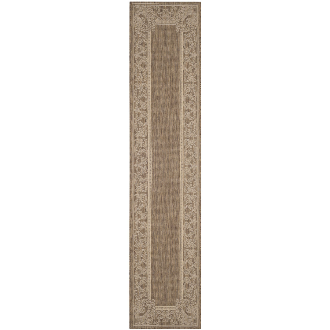 SAFAVIEH Outdoor CY2965-3009 Courtyard Brown / Natural Rug Image 3