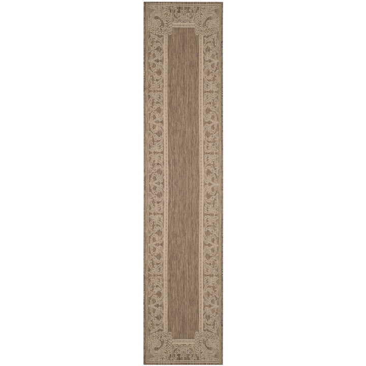 SAFAVIEH Outdoor CY2965-3009 Courtyard Brown / Natural Rug Image 3