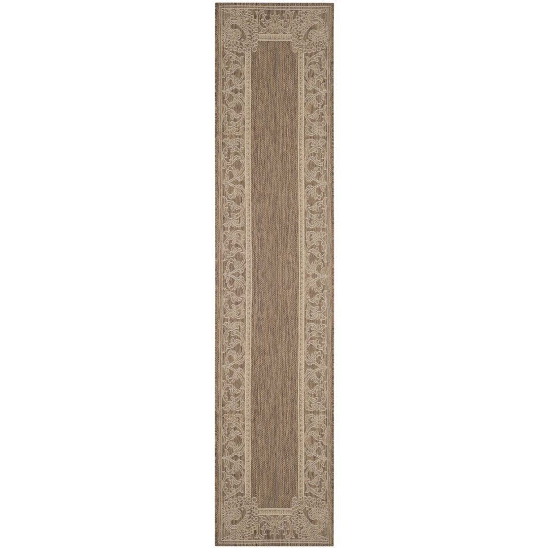 SAFAVIEH Outdoor CY2965-3009 Courtyard Brown / Natural Rug Image 1