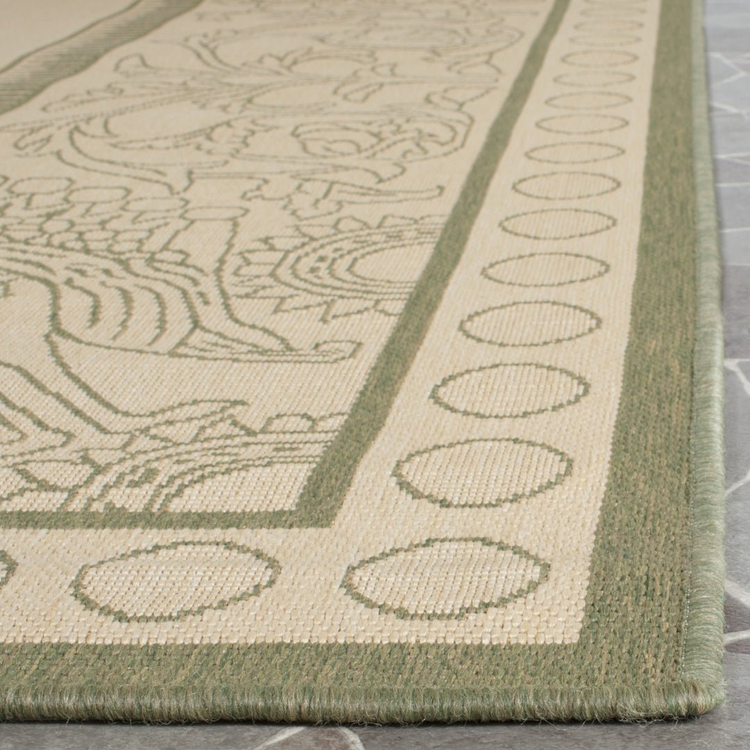 SAFAVIEH Outdoor CY2965-1E01 Courtyard Natural / Olive Rug Image 12
