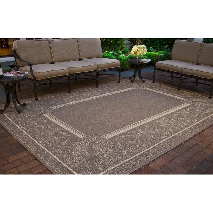 SAFAVIEH Outdoor CY2965-3009 Courtyard Brown / Natural Rug Image 10