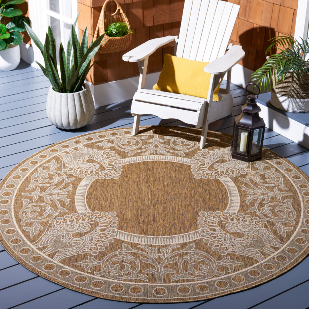 SAFAVIEH Outdoor CY2965-3009 Courtyard Brown / Natural Rug Image 11