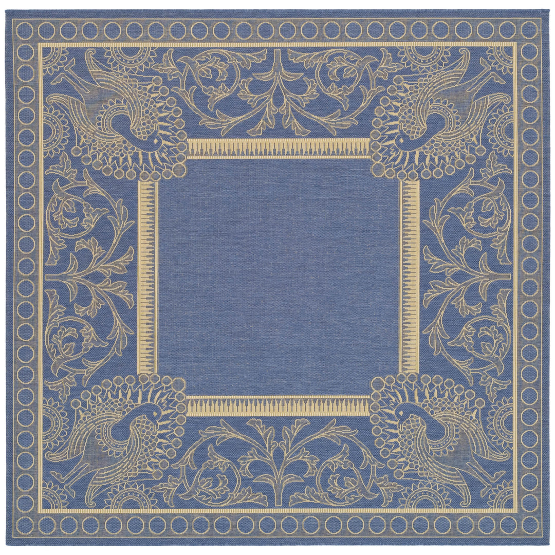 SAFAVIEH Outdoor CY2965-3103 Courtyard Blue / Natural Rug Image 10