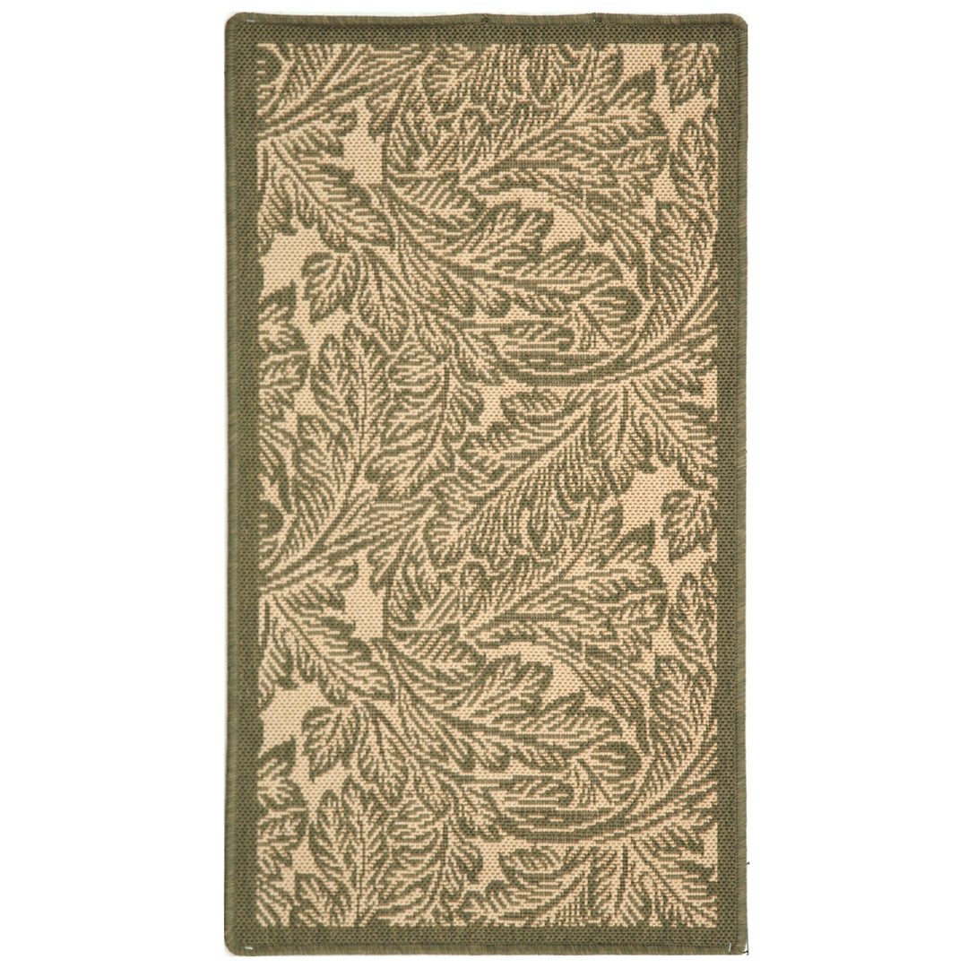 SAFAVIEH Outdoor CY2996-1E01 Courtyard Natural / Olive Rug Image 2