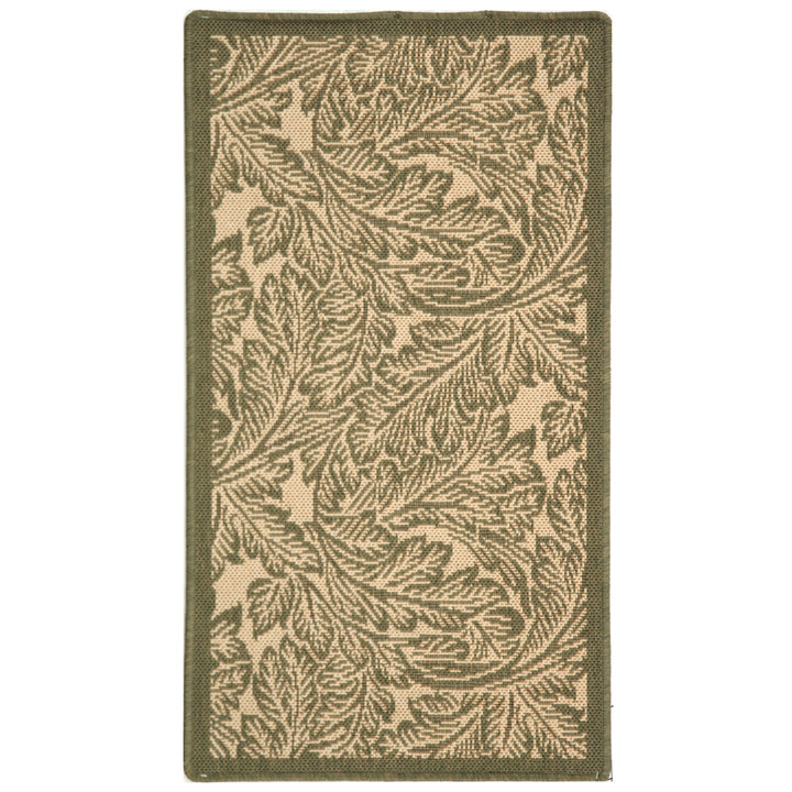 SAFAVIEH Outdoor CY2996-1E01 Courtyard Natural / Olive Rug Image 2