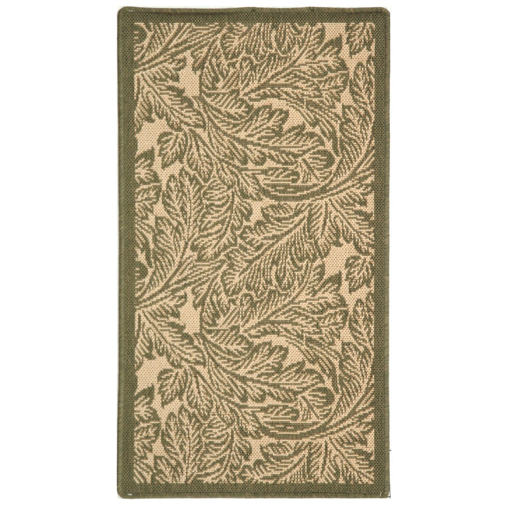 SAFAVIEH Outdoor CY2996-1E01 Courtyard Natural / Olive Rug Image 1