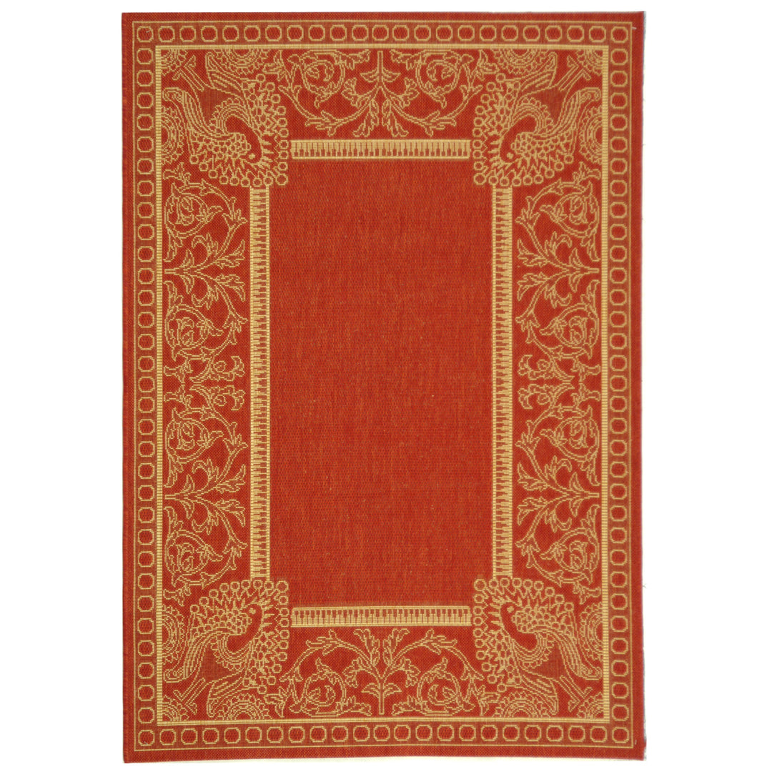 SAFAVIEH Outdoor CY2965-3707 Courtyard Red / Natural Rug Image 5