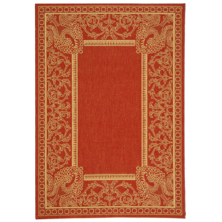 SAFAVIEH Outdoor CY2965-3707 Courtyard Red / Natural Rug Image 5