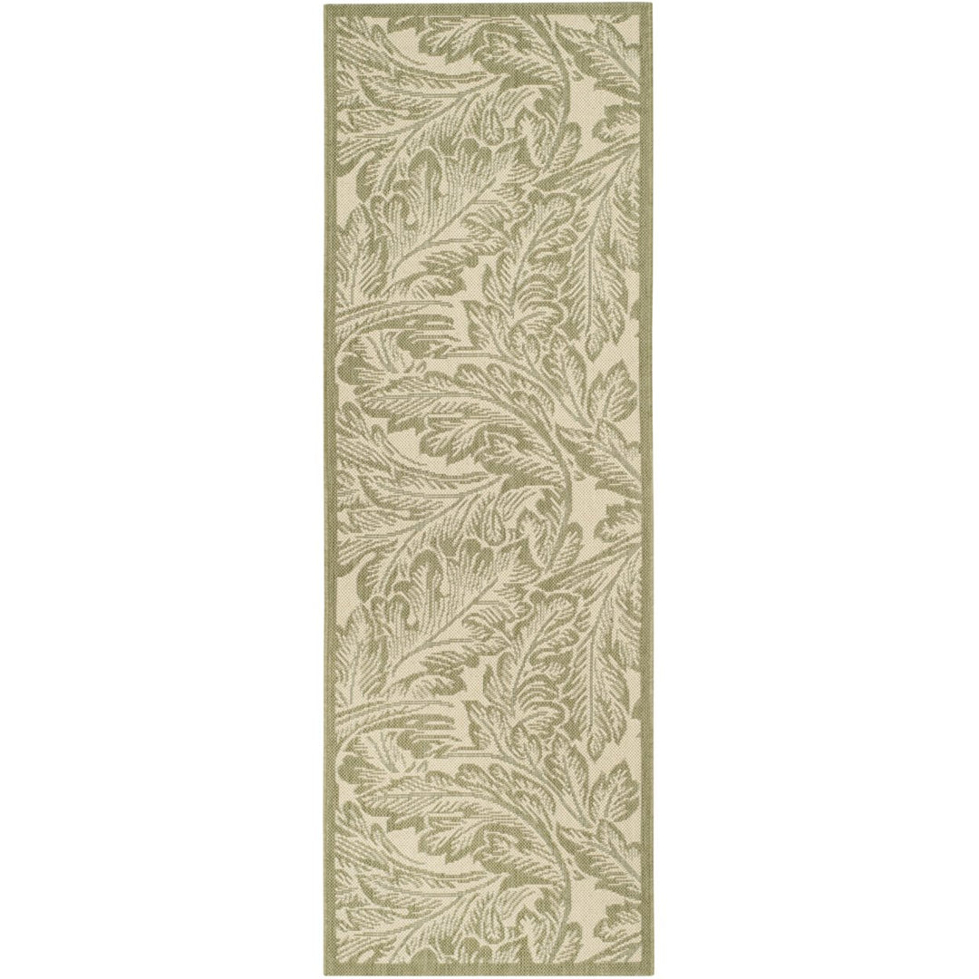 SAFAVIEH Outdoor CY2996-1E01 Courtyard Natural / Olive Rug Image 3