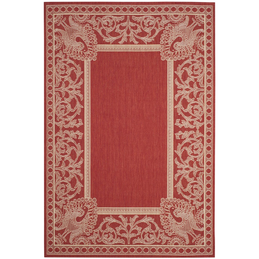SAFAVIEH Outdoor CY2965-3707 Courtyard Red / Natural Rug Image 6