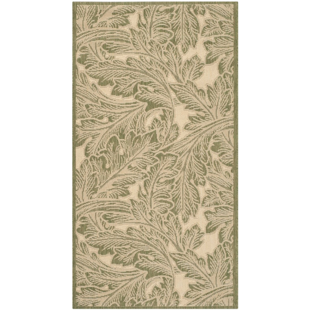 SAFAVIEH Outdoor CY2996-1E01 Courtyard Natural / Olive Rug Image 4