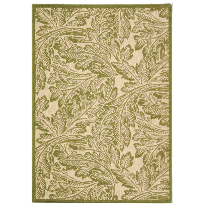 SAFAVIEH Outdoor CY2996-1E01 Courtyard Natural / Olive Rug Image 5